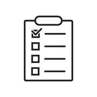 Order list, clipboard checklist icon vector in line style