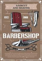 Barbershop salon hair and beard shave retro poster