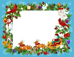 Frame for Christmas greeting card with blank space vector