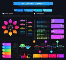 elementos de diseño infográfico, gráficos y tablas vector