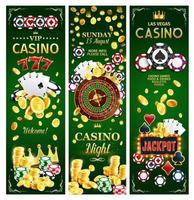 banners de jackpots de juegos de casino en línea vector