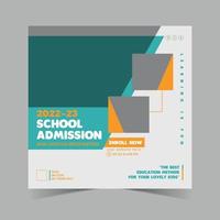 Kids education admission social media post or education advertisement end school web banner template vector