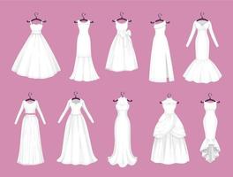 Marriage ceremony wedding dresses models vector