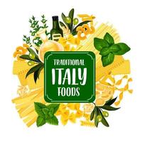 ícono de comida italiana con pasta de la cocina italiana vector