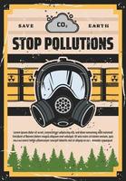 detener la contaminación, la ecología, la contaminación del medio ambiente vector