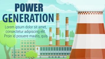 Thermal power station. Electrical energy plant vector