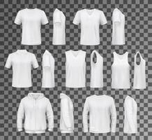 Male clothes isolated tops, shirts and hoodie vector