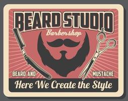 Barbershop haircut and beard shave studio vector