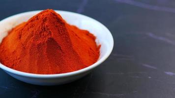 Close up of chili powder in a bowl video