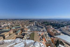 View of the Vatican City from Saint Peter's dome in the Vatican City, Rome, Italy photo