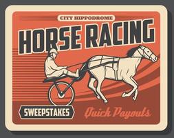 Horse racing sweepstakes, equestrians on track