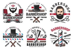 Barber shop tools and equipment vector