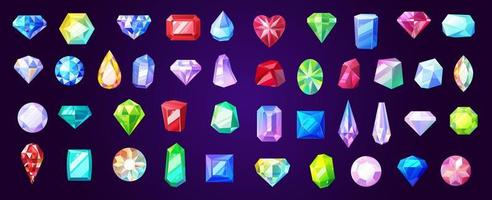 gemas, diamantes y rubíes vector piedras preciosas