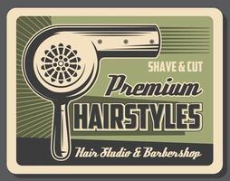 Barbershop service, hairstyles, shave and cut