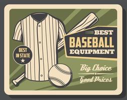 Baseball sport player equipment store vector