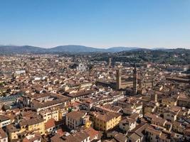 Aerial view of the Basilica di Santa Croce on square of the same name in Florence, Tuscany, Italy. photo