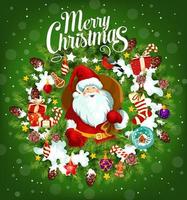 Merry Christmas holiday poster with Santa Claus vector