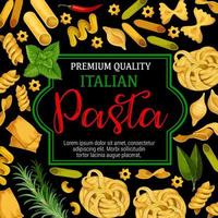 Pasta with greenery as cuisine from Italy vector