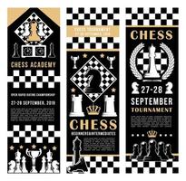 Chess tournament sport academy game vector