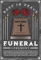Funeral service, burial ceremony agency vector