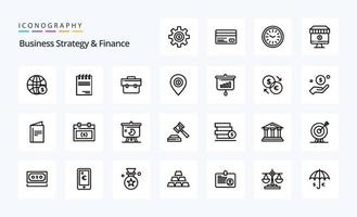 25 Business Strategy And Finance Line icon pack vector