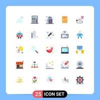 Pack of 25 creative Flat Colors of location paper products graph chart Editable Vector Design Elements
