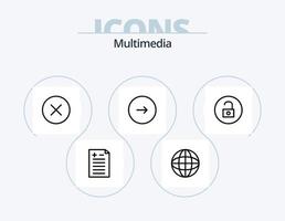 Multimedia Line Icon Pack 5 Icon Design. media player. setting. media. downloads. down vector
