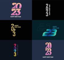 Big Collection of 2023 Happy New Year symbols Cover of business diary for 2023 with wishes vector