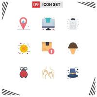 Set of 9 Modern UI Icons Symbols Signs for box percentage sale tshirt friday result Editable Vector Design Elements