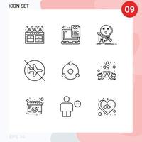 9 Thematic Vector Outlines and Editable Symbols of off disabled coding airport kill Editable Vector Design Elements