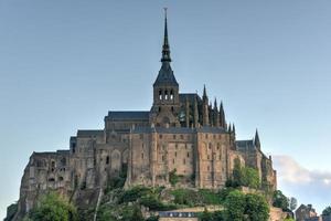 Beautiful Mont Saint-Michel cathedral on the island, Normandy, Northern France, Europe. photo