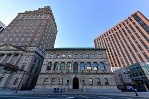 Newark, NJ - Sept 21, 2019 -  Newark Public Library, main branch. An architectural marvel, it designed by Rankin and Kellogg and was influenced by the 15th century Palazzo Strozzi in Florence, Italy. photo