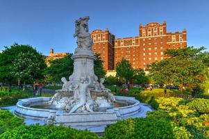 New York City - May 18, 2019 -  Heinrich Heine Fountain also known as Lorelei Fountain in Bronx, New York City. It is dedicated to the memory of the German poet and writer Heinrich Heine. photo