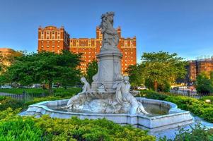 New York City - May 18, 2019 -  Heinrich Heine Fountain also known as Lorelei Fountain in Bronx, New York City. It is dedicated to the memory of the German poet and writer Heinrich Heine. photo