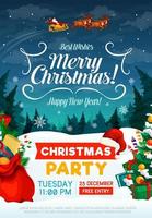 Christmas holiday party invitation poster vector