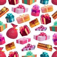 Christmas holiday gifts seamless pattern vector