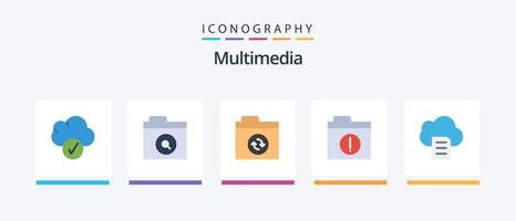 Multimedia Flat 5 Icon Pack Including . sync. document. cloud. Creative Icons Design vector