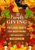 Friendsgiving potluck party of Thanksgiving Day vector