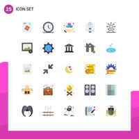 Modern Set of 25 Flat Colors Pictograph of life tourist printing tourism holiday Editable Vector Design Elements