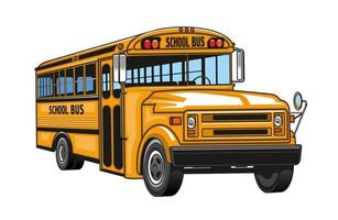 School bus yellow cartoon vehicle vector