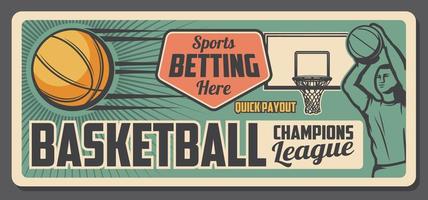 Basketball sport game bets office vector