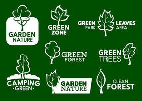 Garden nature green leaf corporate identity icons