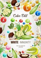 Color diet white healthy immunity food nutrition vector