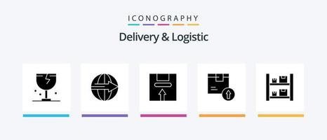 Delivery And Logistic Glyph 5 Icon Pack Including delivery. arrow up. logistic. package. handle. Creative Icons Design vector