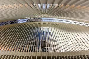 New York, USA - April 16, 2016 -  The Oculus in the World Trade Center Transportation Hub for the PATH in New York City. It is located between 2 World Trade Center and 3 World Trade Center photo