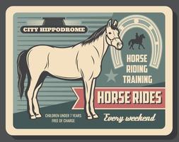 Equestrian sport horse riding, hippodrome vector