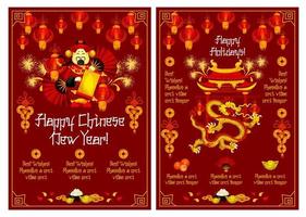 saludos tradicionales de vector de año nuevo chino