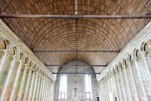 Beautiful Mont Saint-Michel cathedral on the island, Normandy, Northern France, Europe. photo