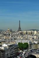 The Paris skyline from the Notre Dame de Paris, Cathedral in France. photo