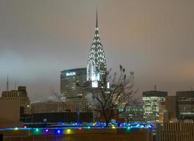 New York City - December 21, 2008 -  Panoramic view of Midtown Manhattan at night during the winter. photo